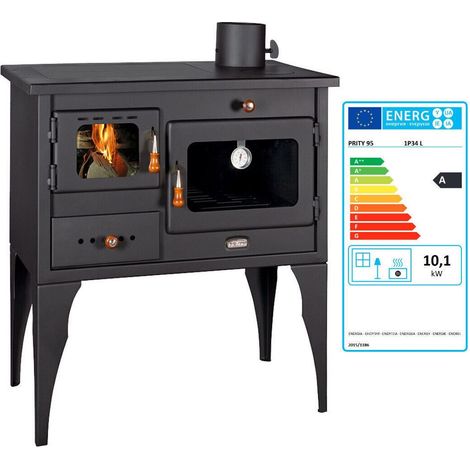 Stufa a legna Prity 1P34L da 10,1 kW con forno e piano di cottura (1/5)