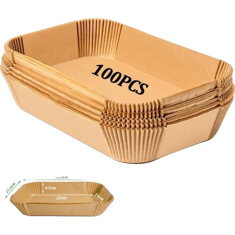 Tapetes de papel para freidoras de aire, resistentes al aceite, ecológicos, 100 unidades. (1/2)