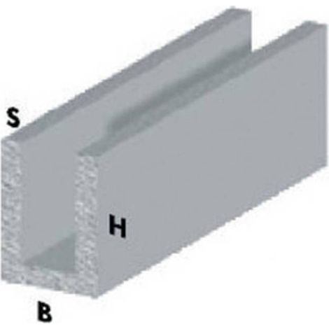 5 x PROFILO CROMO H.100 CM CANALINO U 10X11,5X1,5 MM