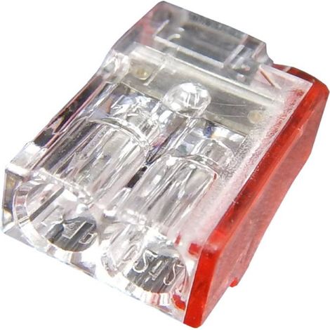 Capri - Bornes SLIM automatique 2 entru00e9es pour fil rigide 2.5mmu2264 (boite de 200 connecteurs) - 307102
