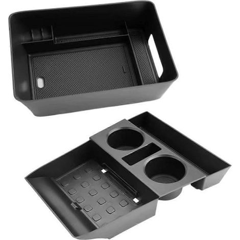 Organisateur de console centrale inférieure, boîte de rangement pour accoudoir, kit de plateau noir (1/5)