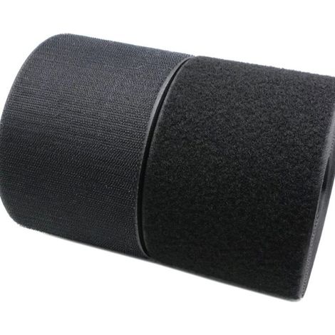 250 mm breites, nicht klebendes, selbstklebendes Klettband zum Annähen, zur Selbstmontage, schwarz (Farbe: Schwarz, Länge: 1 m Schlaufe) (1/5)
