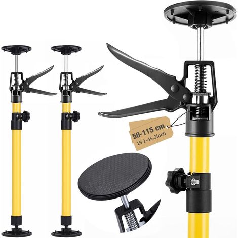 Lot de 2 supports de plafond - 50 à 115 cm - Barre de support télescopique - Longueur et angle d'inclinaison réglables - Utilisation polyvalente - Facile à utiliser (1/5)