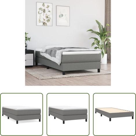 Matratze - Boxspringbett mit Matratze Dunkelgrau 90x200 cm Stoff (1/5)