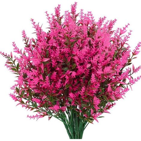 Paquets de fleurs artificielles d'extérieur – Plantes en plastique résistantes aux UV pour décoration de jardin porche et (1/3)