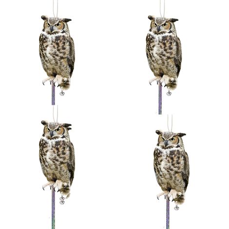 Effaroucheur Oiseaux - Hibou En Carton Avec Ruban Réfléchissant - Pour Jardin Balcon Terrasse - 4 Pièces