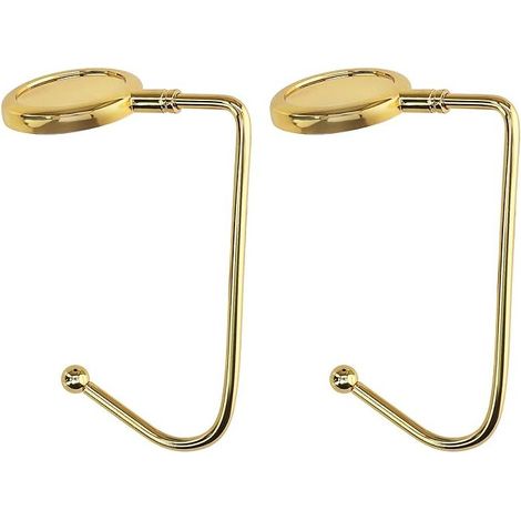 ganchos para bolsos - Perchas plegables para bolsos - Soportes para bolsos para mesa o escritorio - Para colgar bolsos y objetos pequeños - Dorado (1/4)