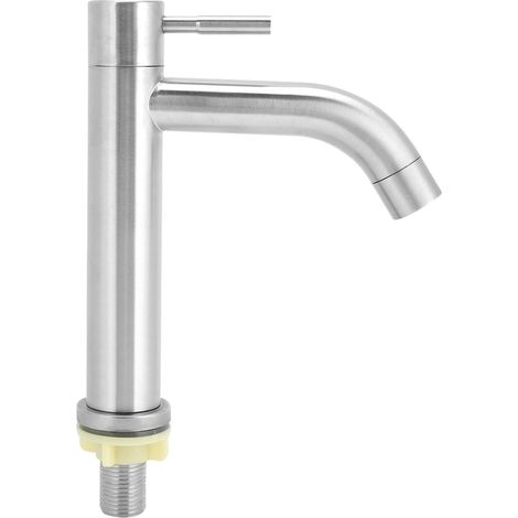 Robinet d'eau froide simple en acier inoxydable, filetage mâle G1/2 pouces, sous le comptoir (1/5)