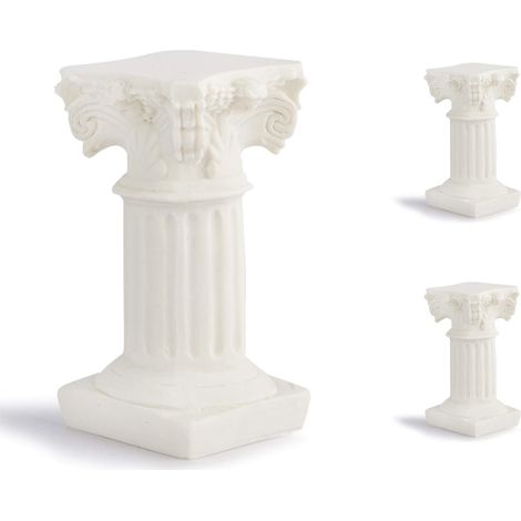 3 colonnes romaines décoratives en résine, accessoires pour mariages, fêtes ou Noël, dimensions 3,6x3,6x6,7 cm