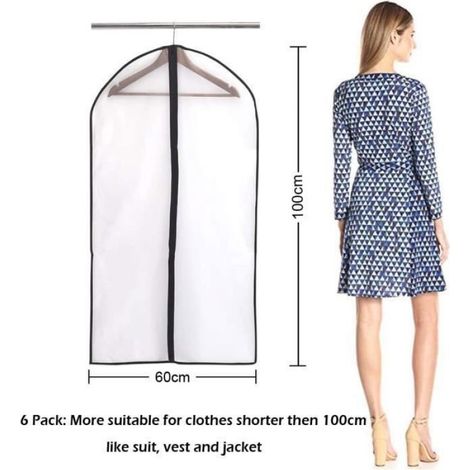 Housses de Vêtements, Anti Poussière Etanche Mite Humidité,Housses de Protection Zip Semi Transparentes pour Chemise (1/4)