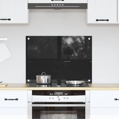Küchenrückwand Schwarz 70 x 50 cm Gehärtetes Glas
