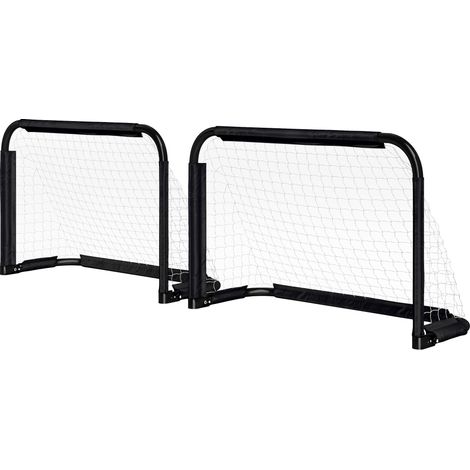 Lot de 2 mini buts de football pliables d'extérieur pour enfants et adultes, 90 x 36 x 60 cm, noir (1/5)