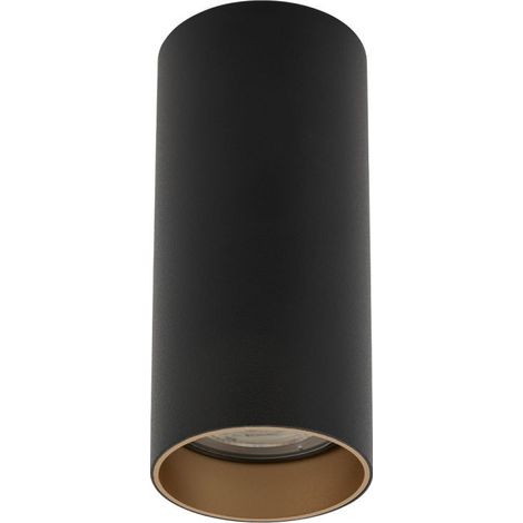 Deckenspot Aufputz Deckenlampe Metall GU10 Ø 5.5 cm in Schwarz Gold