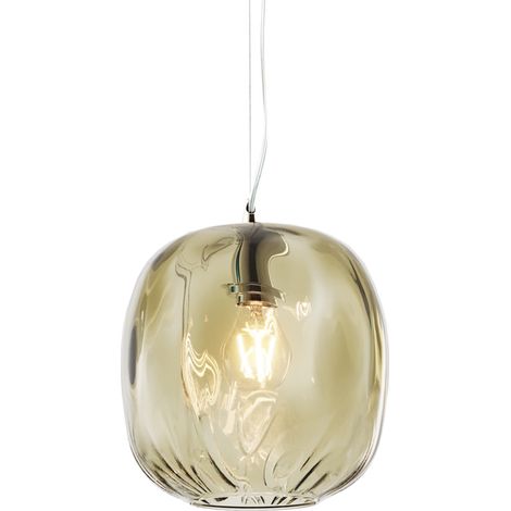 OBAN Suspension en Verre Soufflé Bronze E27 IP20 - Lampe Design avec Diffuseur Artisan - Structure Elégante pour Intérieur (1/5)