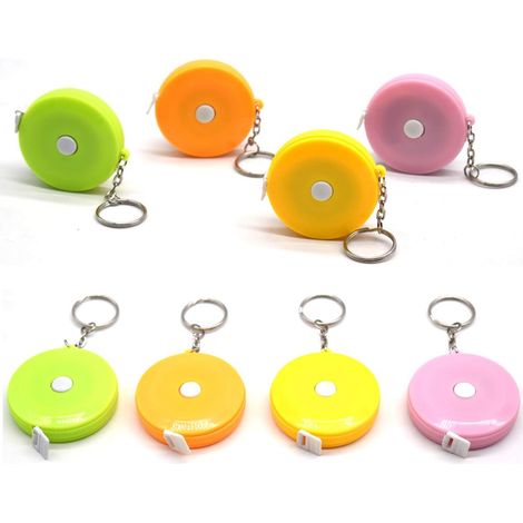 Porte-clés ruban à mesurer mini, portable et rétractable, lot de 8, pour mesurer les longueurs et décorer les tailleurs. (1/5)