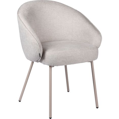 Silla tapizada OTILO, tela beige (1/5)