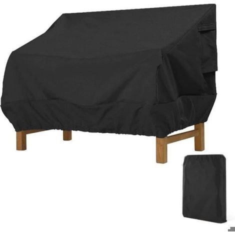 Housse de Banc - Tissu Oxford 210D Imperméable - Pour Banc Jardin Extérieur - Noir - 147 x 83 x 79 cm - 1 Pièce (1/4)