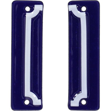 Set 2 Cornici per Numeri Civici 3.5x0.5x11.8 cm Colore Blu
