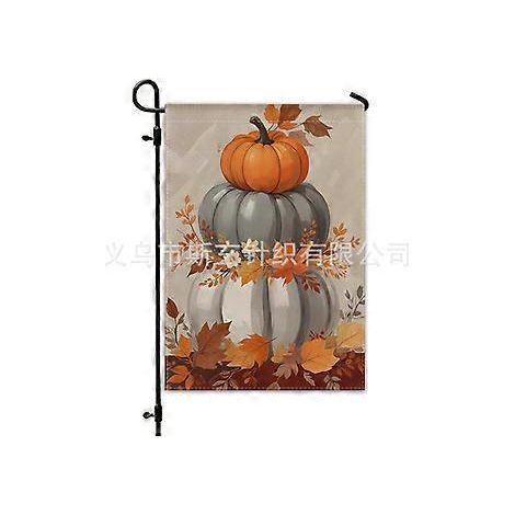 Drapeau de jardin extérieur en lin imprimé recto verso, décoration automnale pour Thanksgiving (YMCQ1-24)