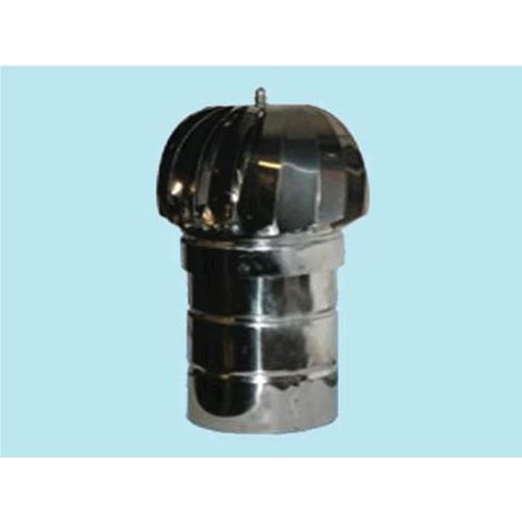 Fumaiolo comignolo girevole in acciaio inox base tonda - Diametro 25 cm