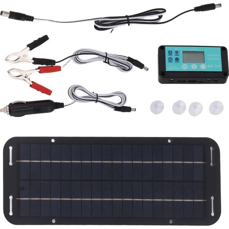 Chargeur de panneau de voiture - Mainteneur de batteries solaires 12 V, chargeur d'alimentation automatique  Le panneau monocristallin à haute efficacité maintient la batterie du véhicule chargée (1/5)