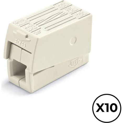 Pack de 10 connecteurs rapides à clip rigide 3 voies de Ø2,5mm² maximum (400V 24A) pour conducteurs cuivre ou aluminium