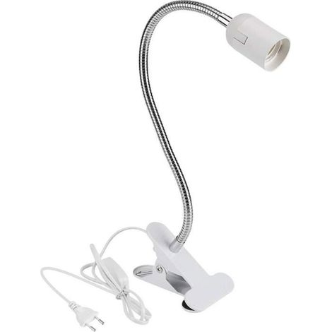 (Couleur de lombre:Multicolore)Lampe à Pince E27 Douille Ampoule à Pince avec Interrupteur et Prise Secteur Standard Européenne, Lampe de Table LED à Clip (1/5)