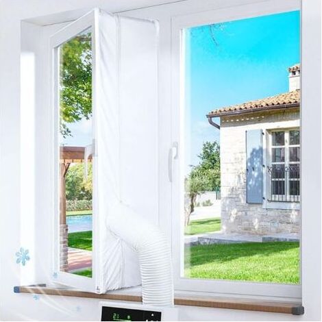 Kit Calfeutrage Climatiseur, 300CM Joint de Fenetre, Kit Climatisation Fenêtre Fonctionne avec Toutes Les Unités de Climatisation Mobiles et Sèche-Linge, Installation Facile (1/5)