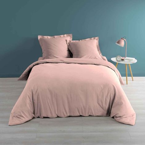 Housse de Couette "Percaline" 240x220cm Rose (1/2)