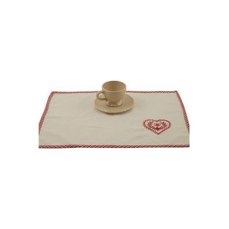 Set de table petit-déjeuner blanc à carreaux rouges, 35x50 cm (lot de 10)
