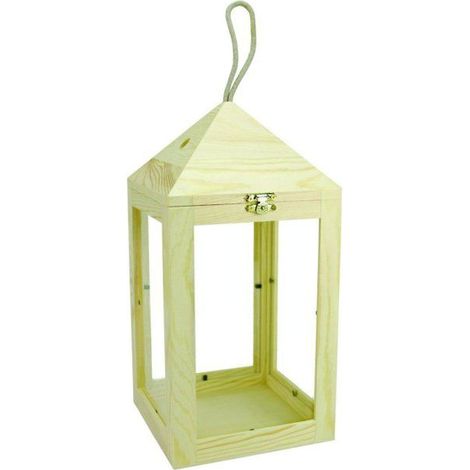 MégaCréa DIY - Lanterne en bois 15 x 15 x 30 cm