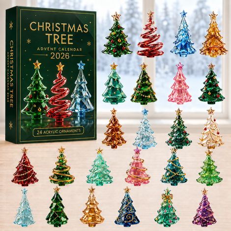 2026 Christmas Tree Advent Calendar - Glass Tree Advent Blind Box - Style E -