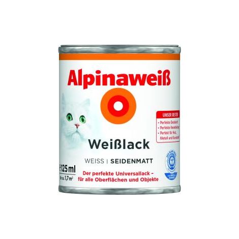 ALPINA Weißlack, seidenmatt, 125ml (1/3)