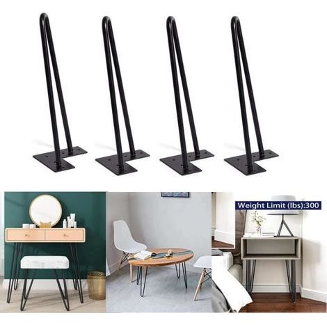 Lot de 4 Pieds de Meuble 40cm Bricolage pour Table Basse Tiroir Chaise table de chevet, avec Vis + Protège Pieds-Ywey (1/5)