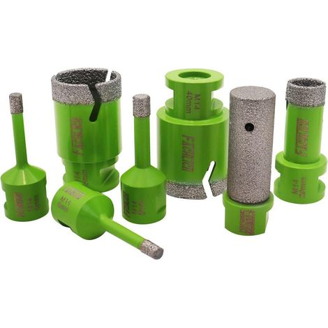 Ensemble de 7 forets diamantés M14 pour carrelage, granit, marbre (1/5)