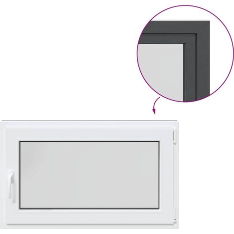 Ventana de sótano "RISOR" 100x70 cm oscilobatiente DIN derecha antracita vidaXL