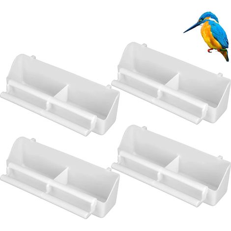 Cage de mangeoire à Oiseaux 4 pièces, Distributeur d'abreuvoir pour Oiseaux, mangeoire Suspendue, Bol de Nourriture pour Perruche perroquets Perruche Cockatiel Pigeon, Cage à Cadre Debout (1/5)