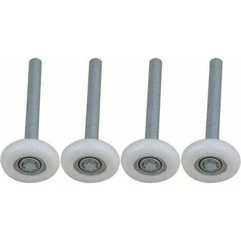 Lot de 4 roulettes de porte de garage nylon – Roulement à billes scellé – Tige 115mm – Pour portes automatiques et en bois massif