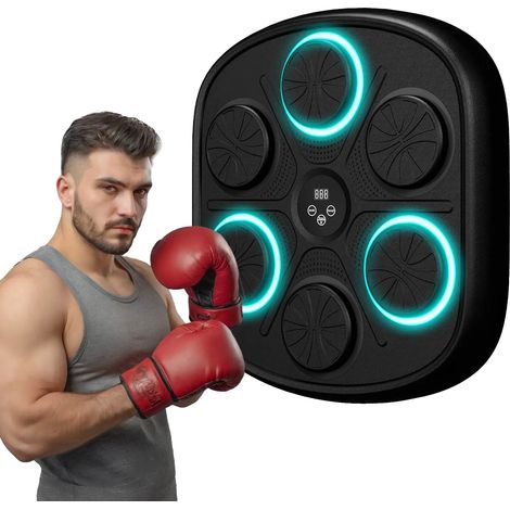 Máquina de boxeo, efectos de luz LED, carga USB, BLANCA (1/2)