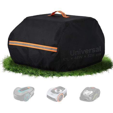 420D Oxford Waterproof Protective Cover for Robot Lawnmower, Windproof Protective Cover for Automatic Robot Lawn Mower with Elastic Cord Handle, Compatible with Most Mowers (1/5)