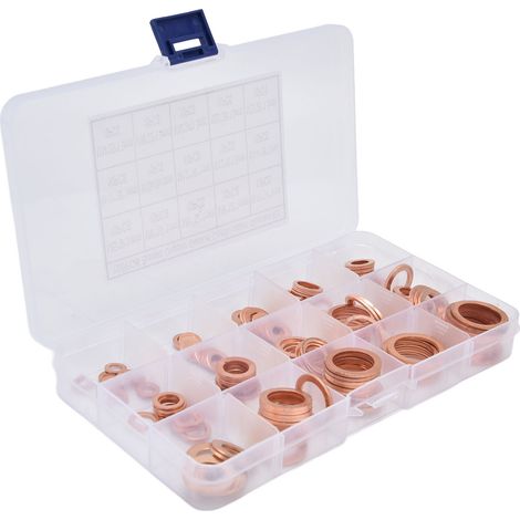 Assortiment de 150 rondelles d'étanchéité en cuivre pour pompes et vannes M5-M22