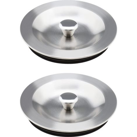 2pcs Bouchon de Vidange d'évier Cuisine 90mm en Acier Inoxydable 304 Couvercle d'étanchéité Bouchon d'évier avec Joint en Caoutchouc pour Trou de Vidange d'évier Cuisine (1/4)