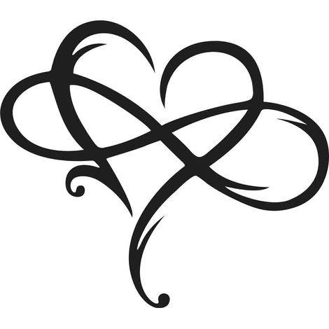 Décoration murale Cœur Infini, Décoration murale en métal, Sculpture murale en métal Symbole d'amour pour salon, maison, chambre (Noir) (1/5)