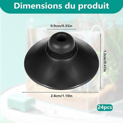 Aquarium Suction Cup Silicone Suction Cup for Aquarium Pump Hose Holder and Air Line Mount on Smooth Glass Freshwater and Saltwater Black 28mm (1/2)