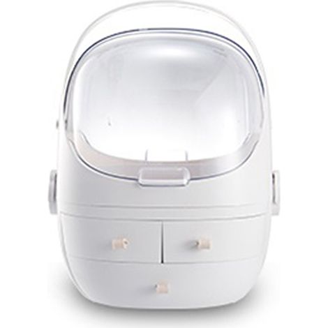 Organizador de maquillaje impermeable con cajón extraíble y tapa transparente (ideal para viajes)