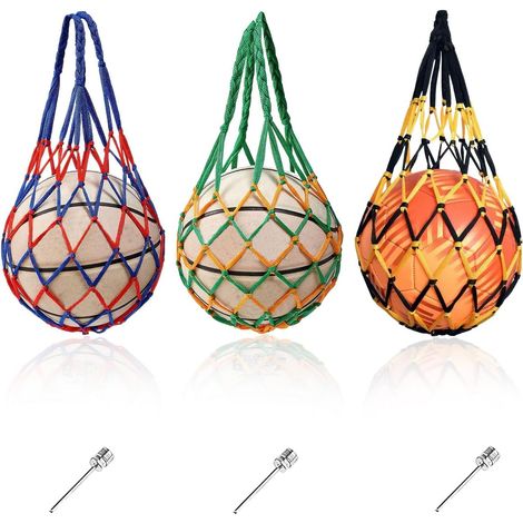 3 Pièces Sac à Ballons de Foot avec 3 Aiguilles à Billes (1/5)
