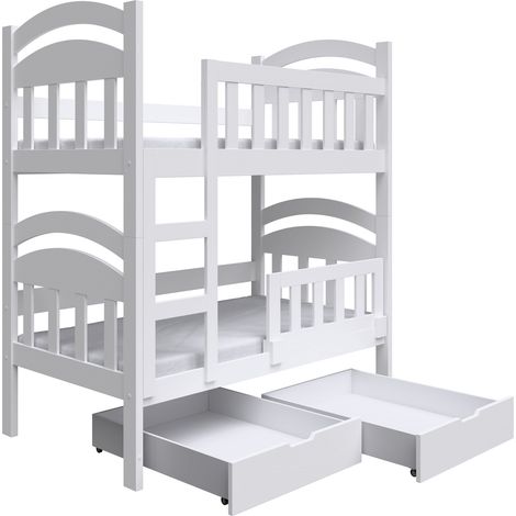 Selsey Dopio - Lit superposé avec matelas - 90x200 cm - Blanc (1/5)