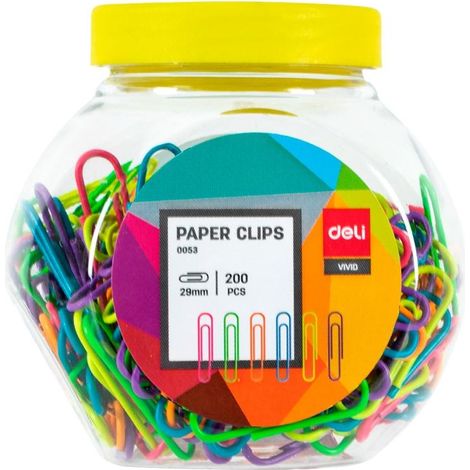 DELI B.200 clips niquelados de colores 29mm
