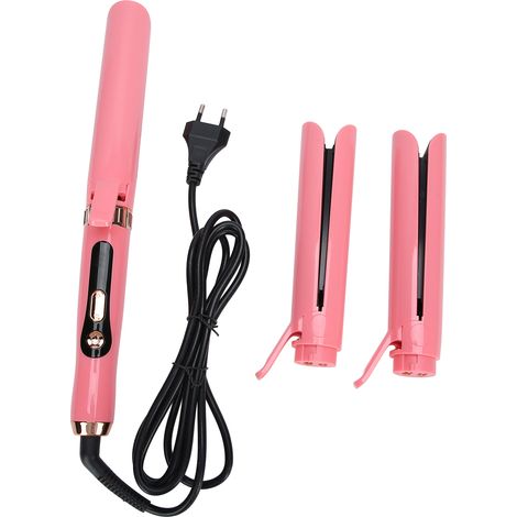 Lisseur de cheveux électrique 3 en 1 avec 3 têtes interchangeables, fer à lisser détachable, prise UE 220V (1/5)