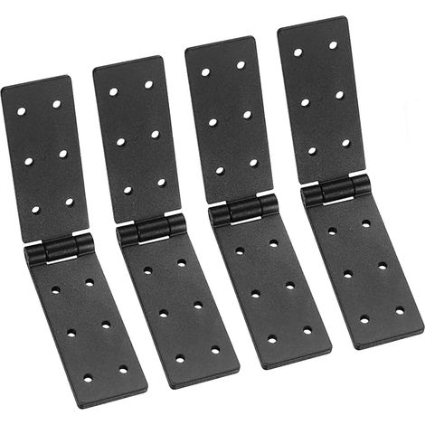 Charnières Pliantes à 180 Degrés,4 Pièces 198 x 40 mm Charnière de Noires Métallique Charniere Caisse pour Portes en Bois,Portes de Jardin,Meubles (1/5)
